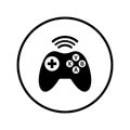 Button, controller, gamepad icon. Black vector graphics