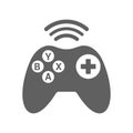 Button, controller, gamepad icon. Gray vector graphics