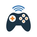 Button, controller, gamepad icon. Simple editable vector graphics