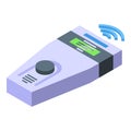 Button device microchip icon isometric vector. Brain tech Royalty Free Stock Photo