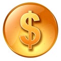 button dollar icon yellow