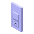 Button door bell icon isometric vector. Security sound