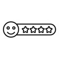 Button emoji degree icon outline vector. Elevate face star