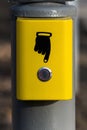 Button for enabling pedestrian traffic lights. Button call the emergency services