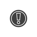 Button with an exclamation mark vector icon