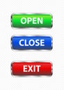 Button exit open close Royalty Free Stock Photo