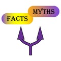 Button with facts myths arrows. Concept graphic design element. Vector illustration. stock image. Royalty Free Stock Photo