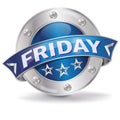 Button with Friday in the week Royalty Free Stock Photo