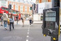 button and green signal activation to give way to pedestrians on the lane, London