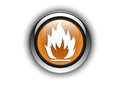 Flame button design glossy texture effect