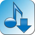 Button icon means download music Royalty Free Stock Photo