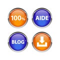 Button icon set 3D internet web bouton