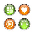 Button icon set 3D web bouton