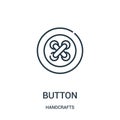 button icon vector from handcrafts collection. Thin line button outline icon vector illustration. Linear symbol for use on web and