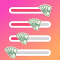 Button indicator money cash for social network