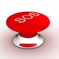 Button with an inscription the SOS Royalty Free Stock Photo