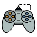 Button joystick icon color outline vector Royalty Free Stock Photo