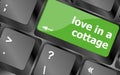 Button keypad keyboard key with love in a cottage words Royalty Free Stock Photo