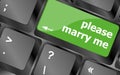 Button keypad keyboard key with please marry me words Royalty Free Stock Photo