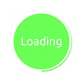 Button of loadind. Green button. Green loading. Download. Web working. Process of loading. Flat design