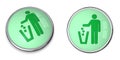 Button Man uses Wastebin Pictogram