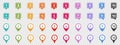 Button Map Pointer Set With Number Bullet Point From 1 To 10 - Vector Illustration Isolated On Transparent Background Royalty Free Stock Photo