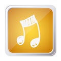 button of musical note with background yellow and hand drawn Royalty Free Stock Photo