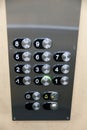 Button panel of an elevator Royalty Free Stock Photo