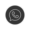 Button phone with shadow. Line Icon logo, symbol, app, web, ui. Vector illustration Royalty Free Stock Photo