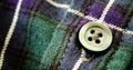 Button on Plaid Flannel Shirt Royalty Free Stock Photo