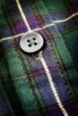 Button on Plaid Flannel Shirt Royalty Free Stock Photo