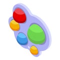 Button play toy icon isometric vector. Popit fidget