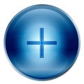 The button plus blue