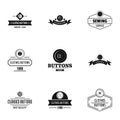 Button production logo set, simple style