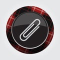 Button red, black tartan - paper clip, paperclip Royalty Free Stock Photo