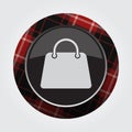 Button with red, black tartan - shopping bag icon Royalty Free Stock Photo