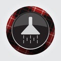 Button with red, black tartan - shower icon