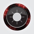 Button with red, black tartan - weather sun icon Royalty Free Stock Photo