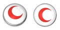 Button Red Crescent Symbol