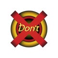 Button Retro UI, - Dont push. Stop Button Key, old computers, dont. Button. Do not press vector illustration vintage