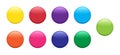 Button round vector icon, glossy web badge, circle color bubble. Colorful gradient pin set. Shiny illustration Royalty Free Stock Photo