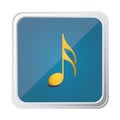 button of semiquaver note in yellow with background blue