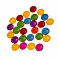 Button shaped colorful candies.