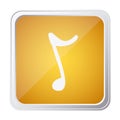 button of sign eighth note with background yellow and hand drawn Royalty Free Stock Photo