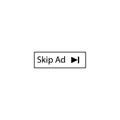 Button skip advertising sign. simple icons eps