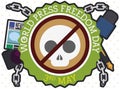 Forbidden Violence Button and Journalist`s Elements for Press Freedom Day, Vector Illustration