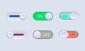 Realistic slider button vector illustration.