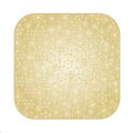 Button square Christmas with snowflakes gold background vector