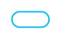 Button square rounded corner, blue square button simple, icon square shape with corner curve and outline stroke