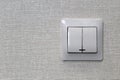 Wall with double switch for room light Royalty Free Stock Photo